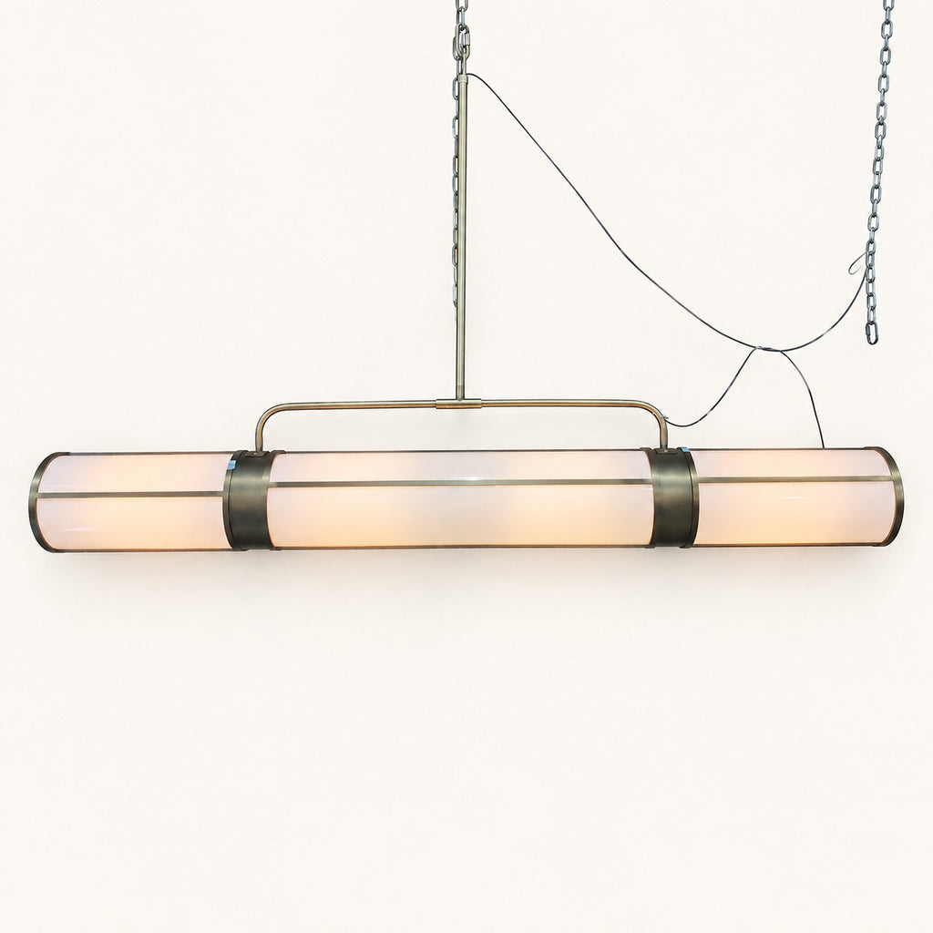Six-Light Linear Glass Pendant