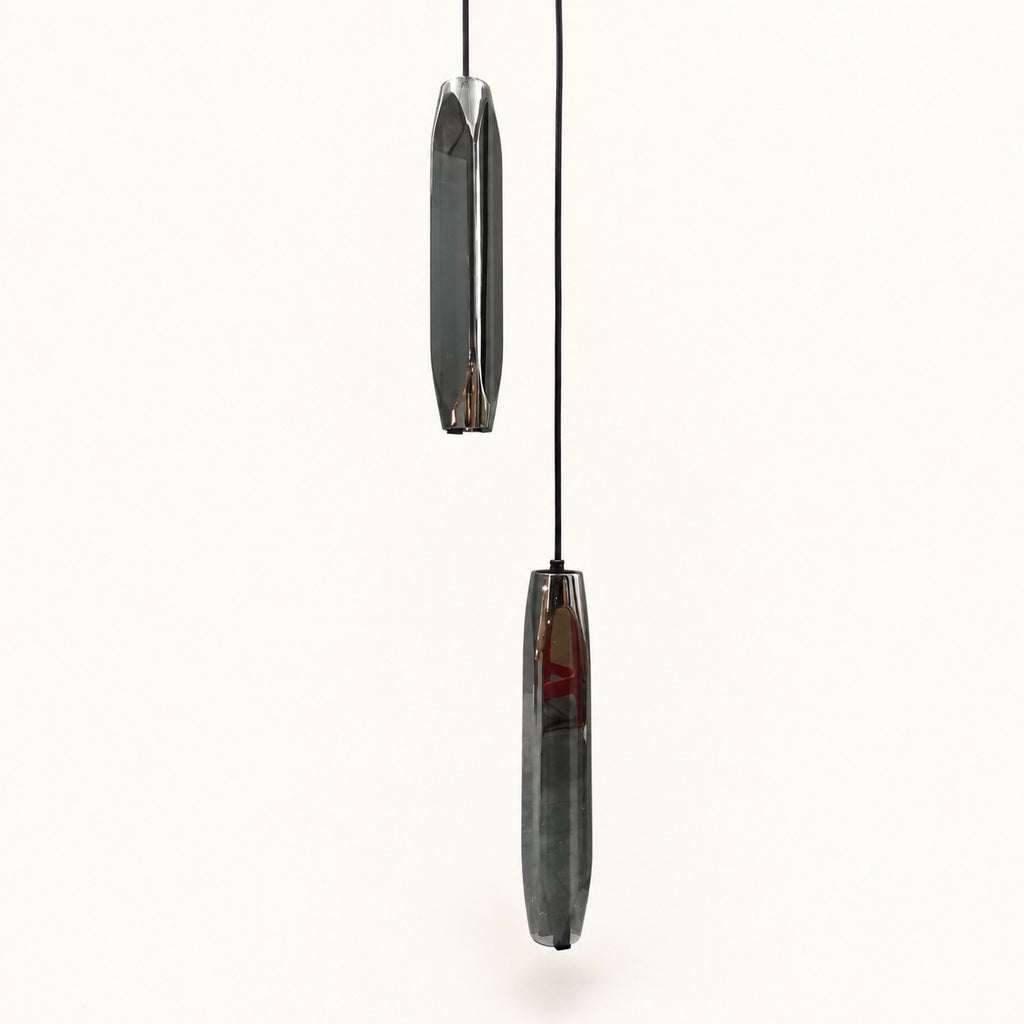 Smoked Glass Tube Pendant Light