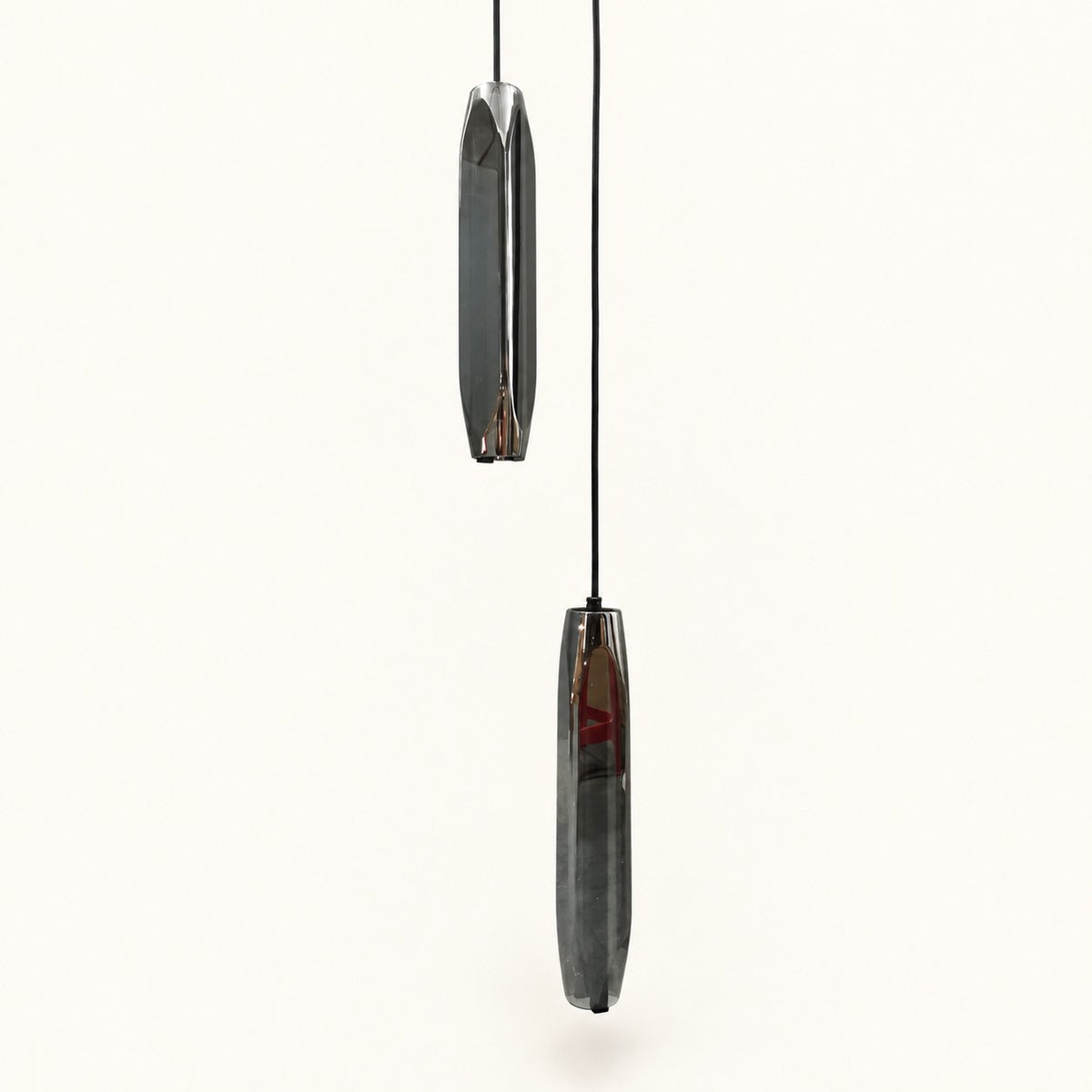 Smoked Glass Tube Pendant Light
