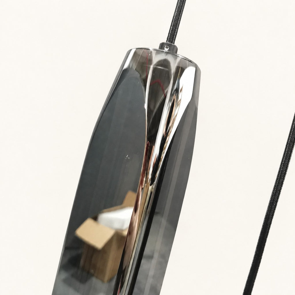 Smoked Glass Tube Pendant Light
